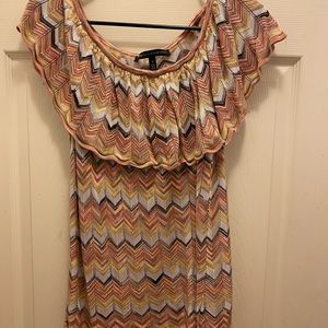 Multi color off the shoulder sweater top